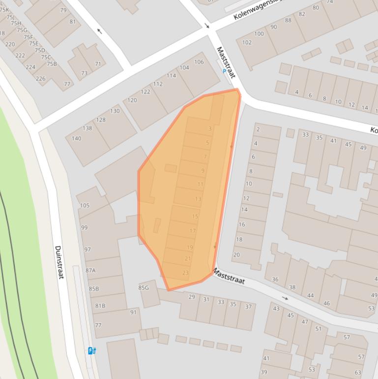 Kaart van postcodegebied 2584VE.