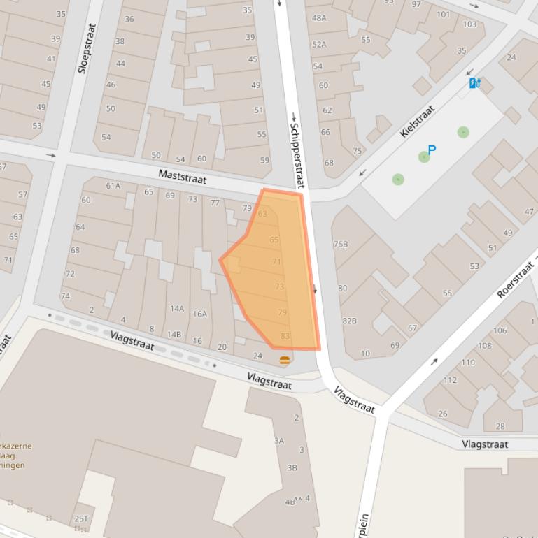 Kaart van postcodegebied 2584VN.