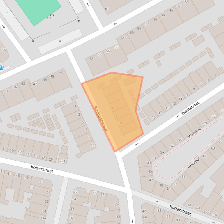 Kaart van postcodegebied 2584VP.