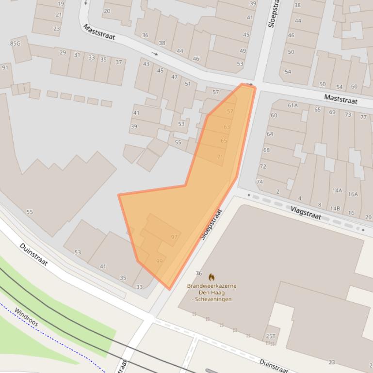 Kaart van postcodegebied 2584VT.