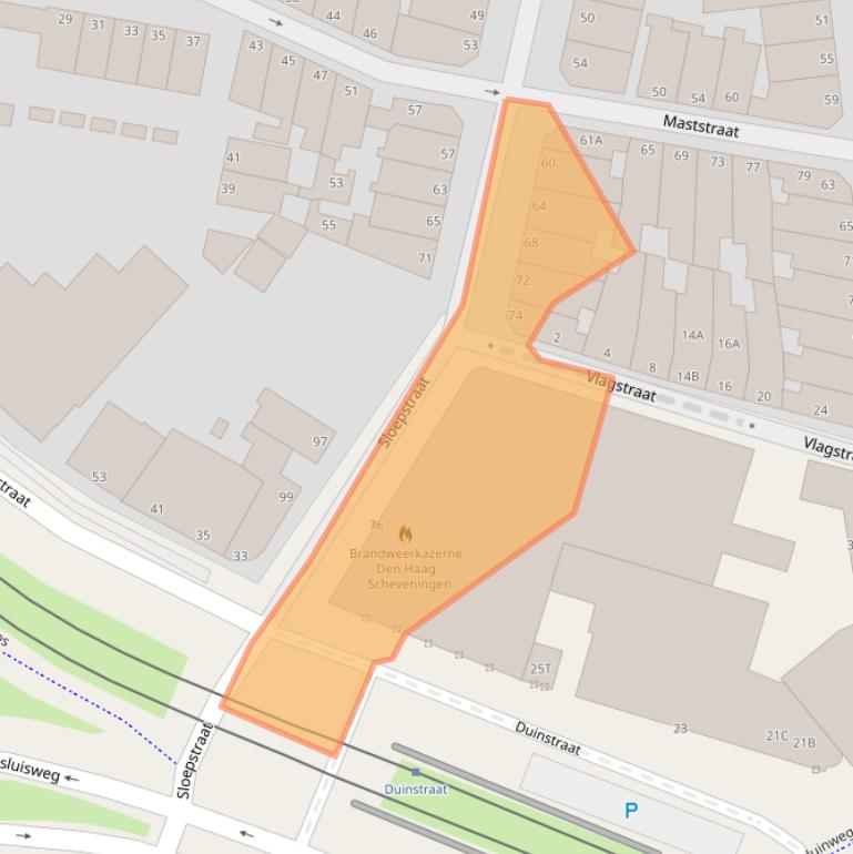 Kaart van postcodegebied 2584VW.