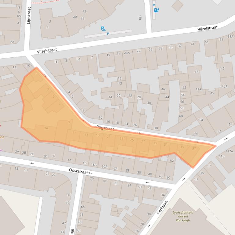 Kaart van postcodegebied 2584XA.