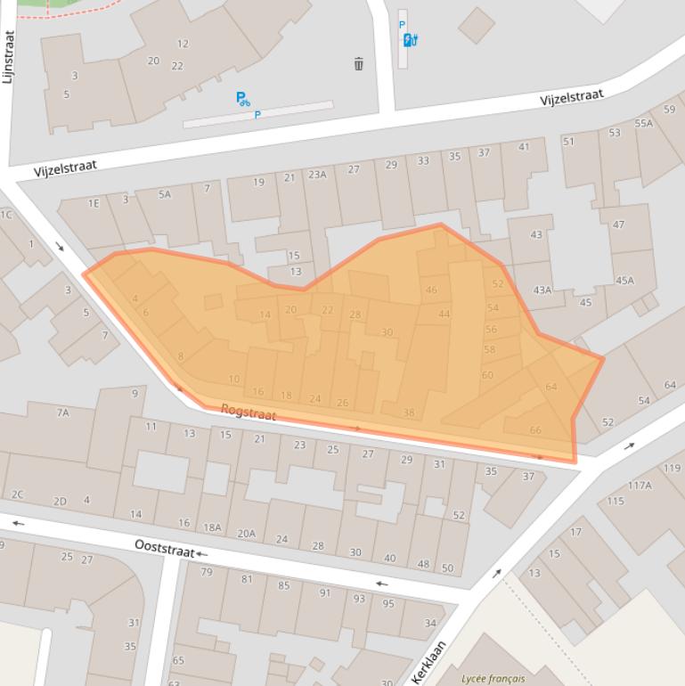 Kaart van postcodegebied 2584XB.