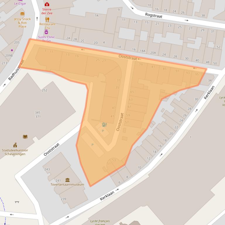 Kaart van postcodegebied 2584XC.