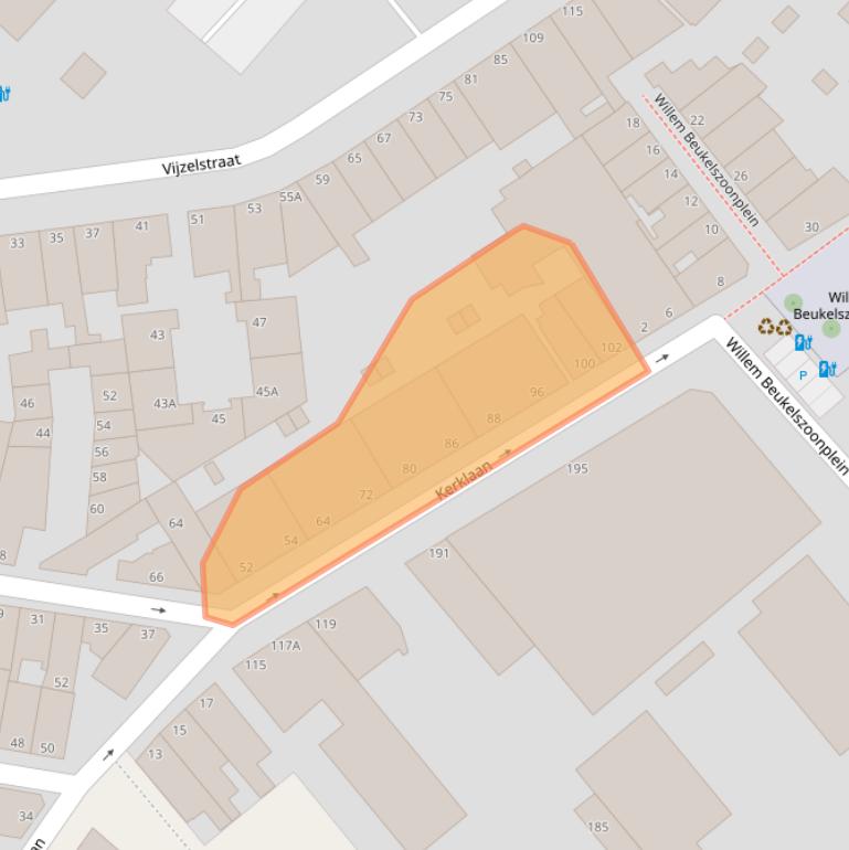 Kaart van postcodegebied 2584XH.
