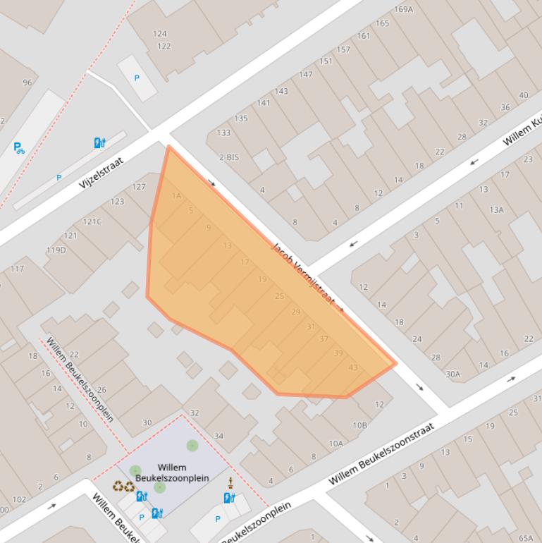 Kaart van postcodegebied 2584XL.