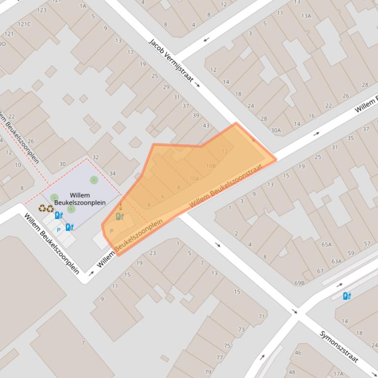 Kaart van postcodegebied 2584XR.