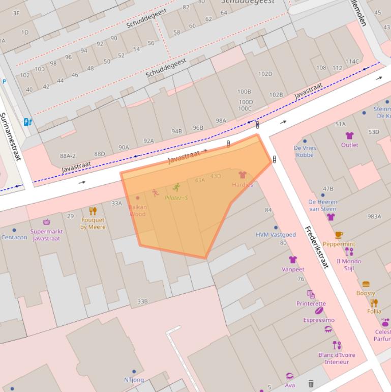 Kaart van postcodegebied 2585AD.