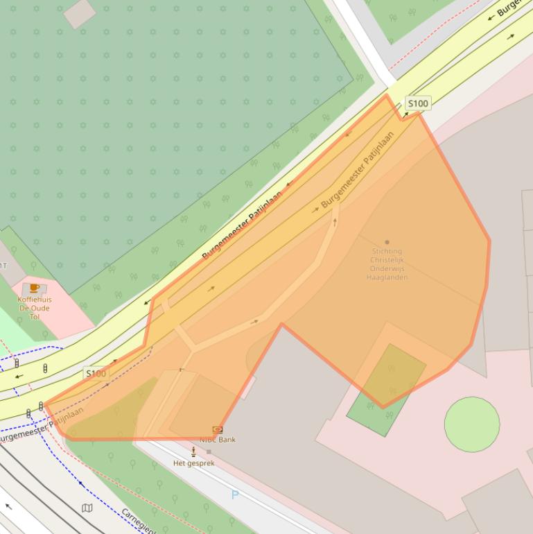 Kaart van postcodegebied 2585BE.