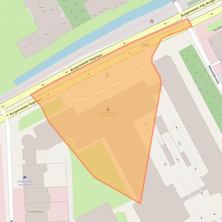 Kaart van postcodegebied 2585BG.