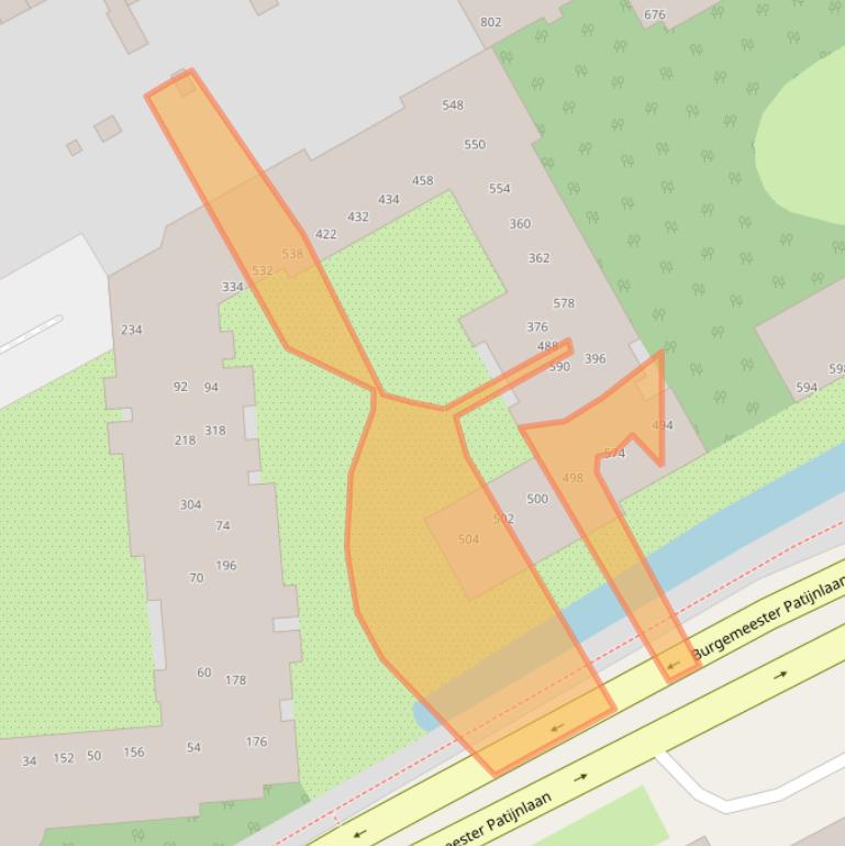 Kaart van postcodegebied 2585BV.