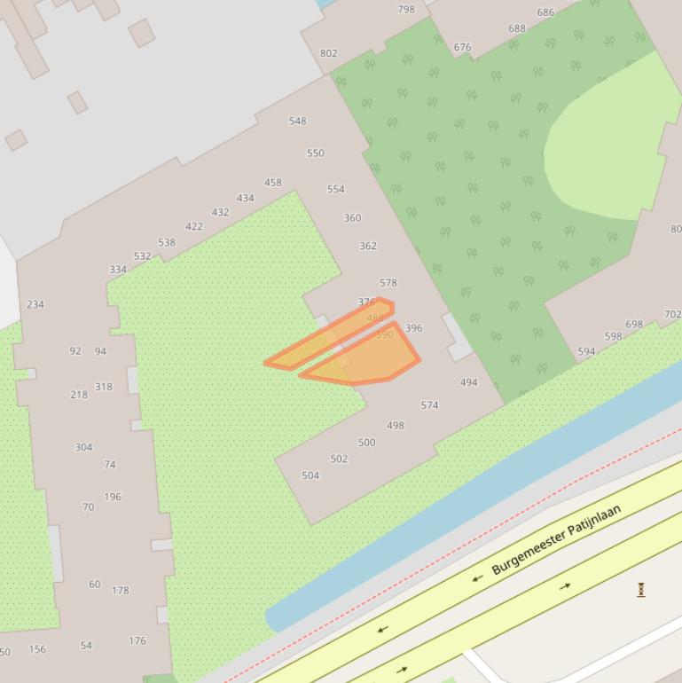 Kaart van postcodegebied 2585CA.