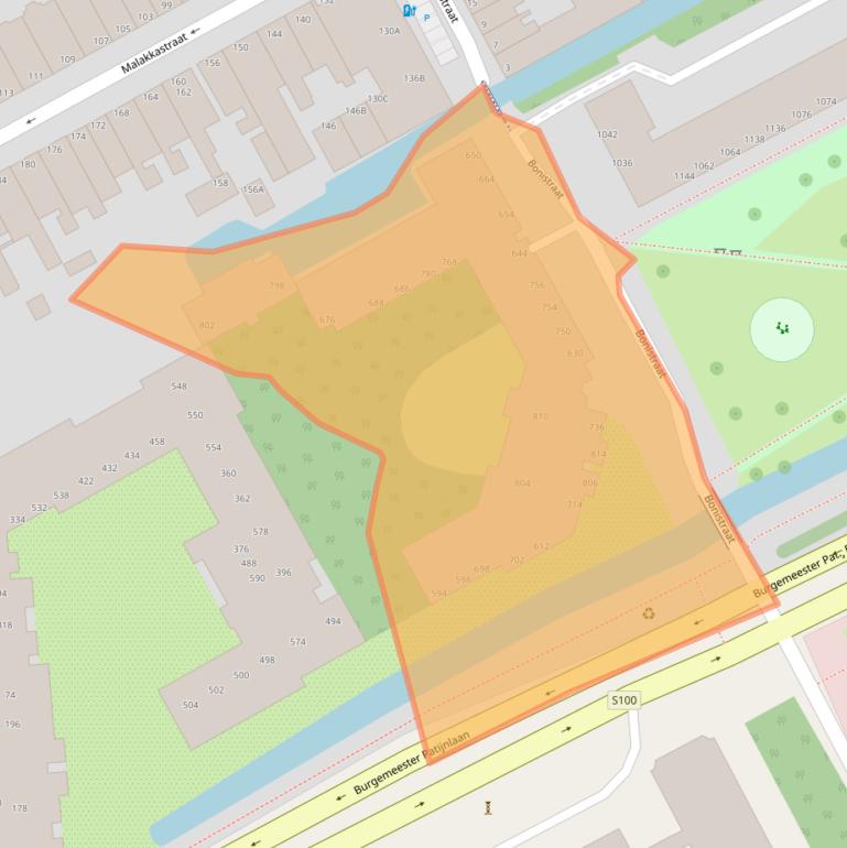 Kaart van postcodegebied 2585CC.