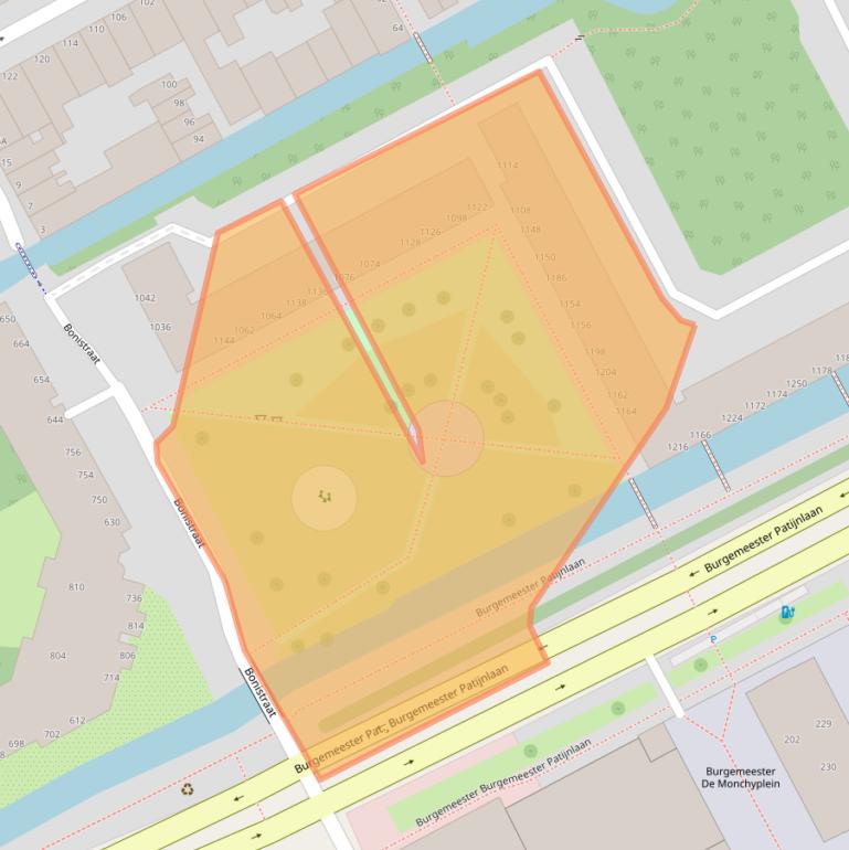 Kaart van postcodegebied 2585CG.