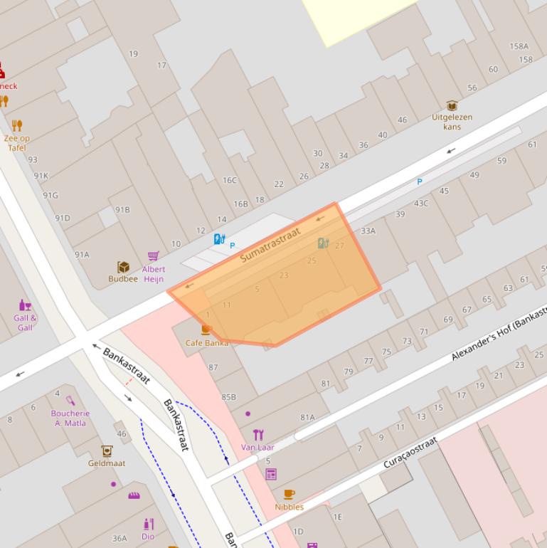 Kaart van postcodegebied 2585CL.