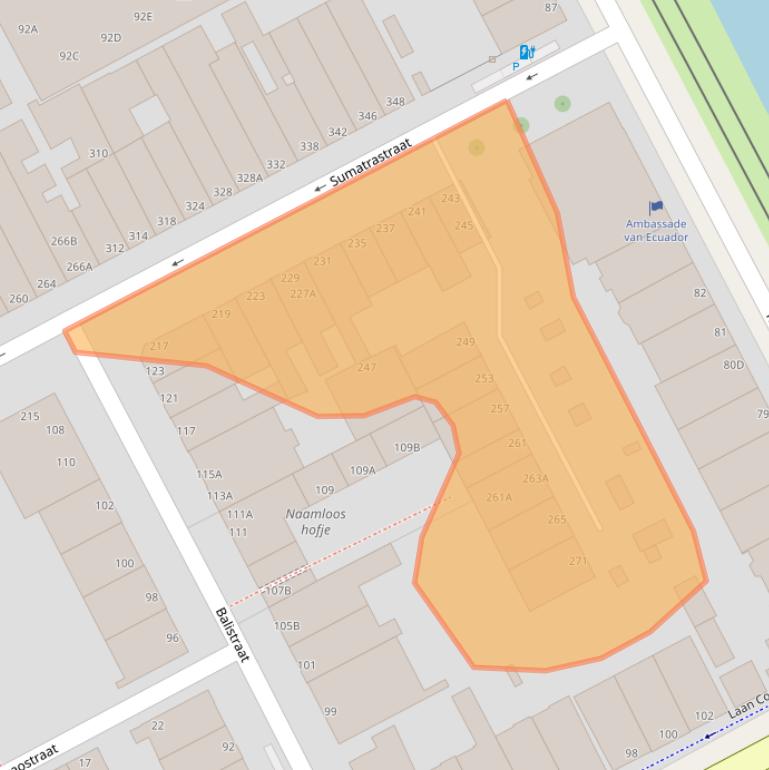 Kaart van postcodegebied 2585CR.