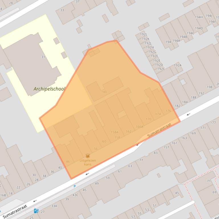 Kaart van postcodegebied 2585CT.