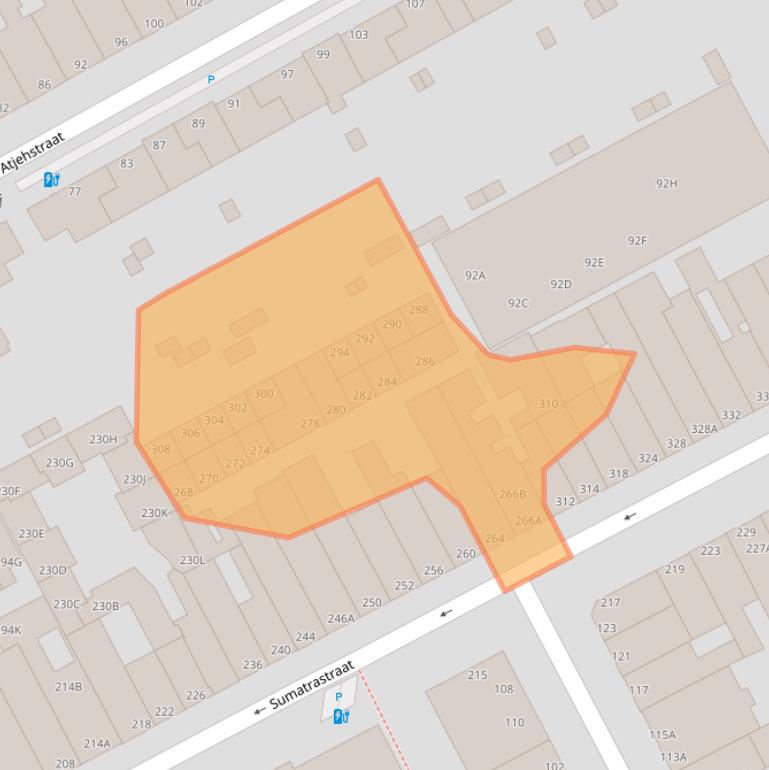 Kaart van postcodegebied 2585CX.