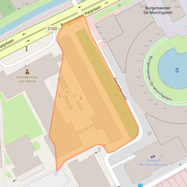 Kaart van postcodegebied 2585DC.