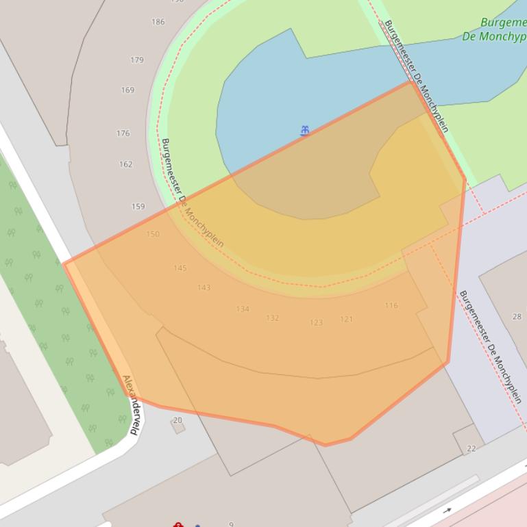 Kaart van postcodegebied 2585DG.