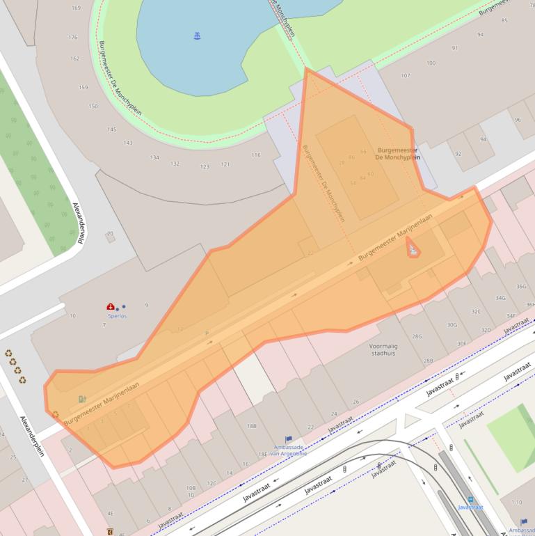 Kaart van postcodegebied 2585DP.