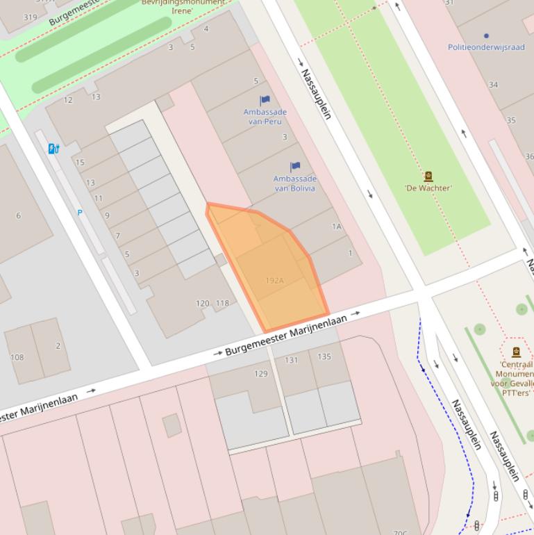 Kaart van postcodegebied 2585DS.