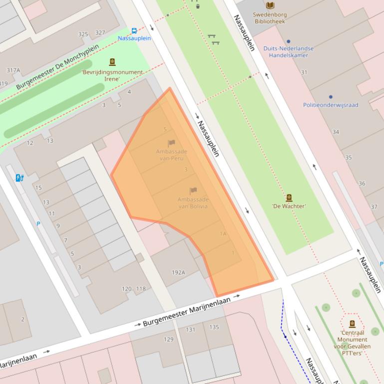 Kaart van postcodegebied 2585EA.