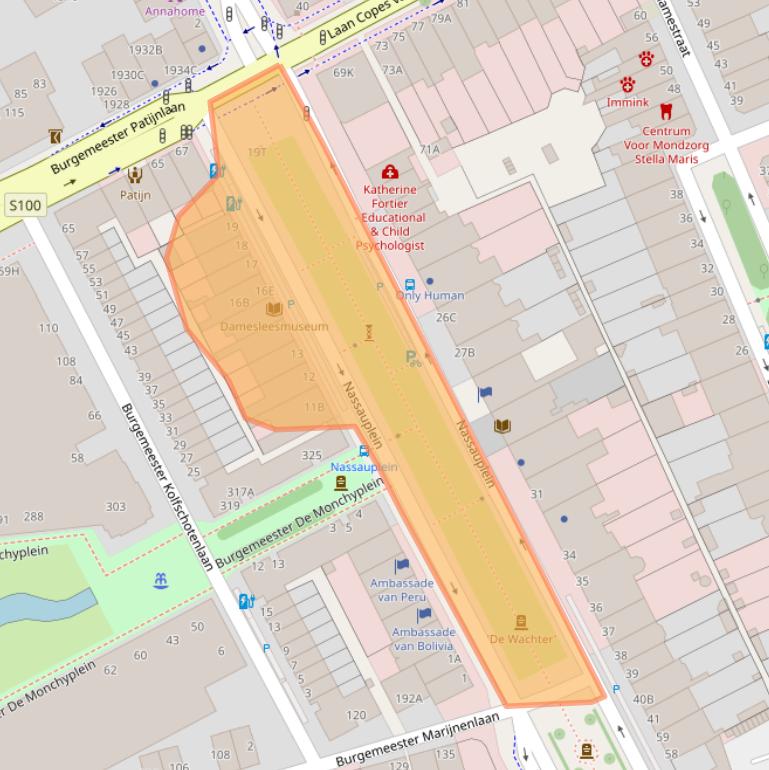 Kaart van postcodegebied 2585EB.