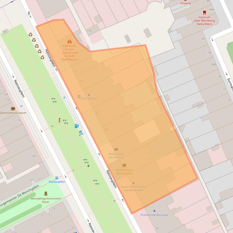 Kaart van postcodegebied 2585EC.