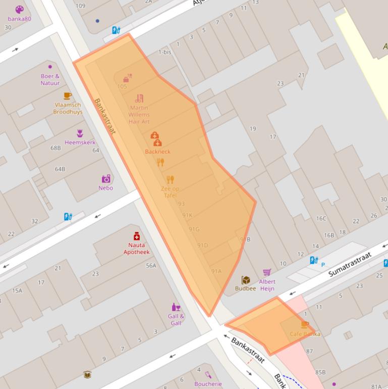 Kaart van postcodegebied 2585EJ.