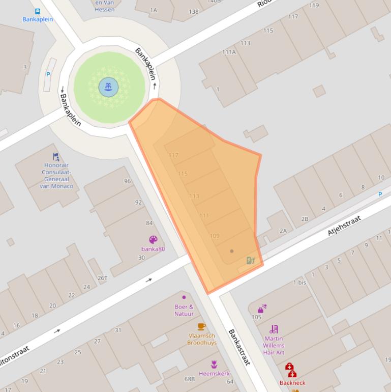 Kaart van postcodegebied 2585EK.