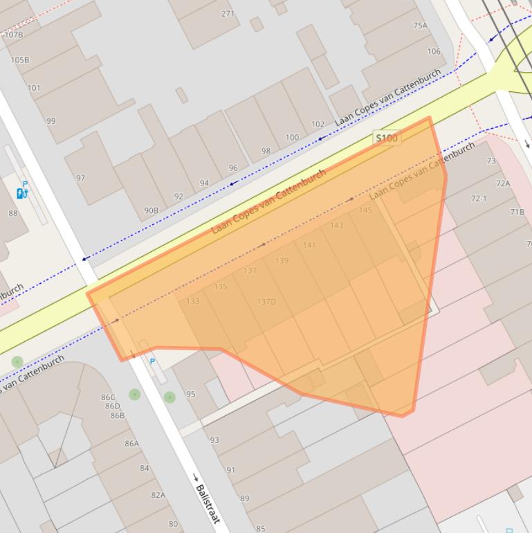 Kaart van postcodegebied 2585GA.