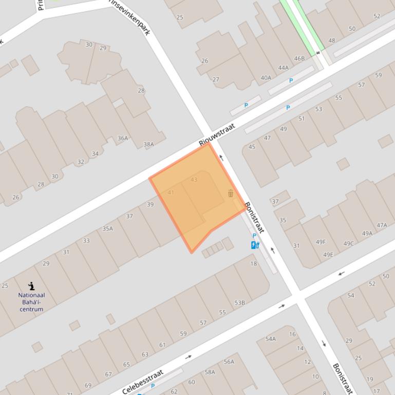 Kaart van postcodegebied 2585GS.