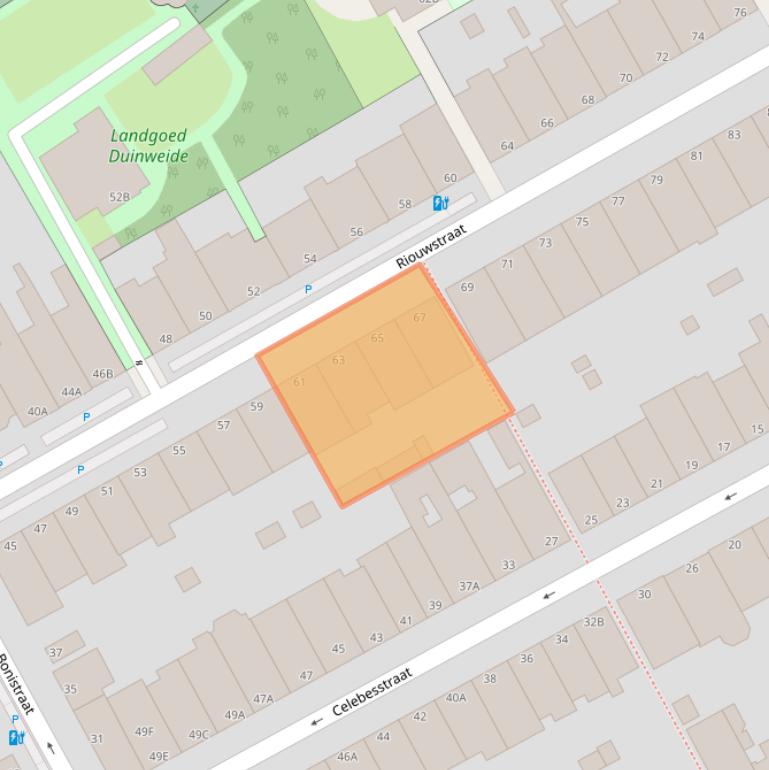 Kaart van postcodegebied 2585GV.