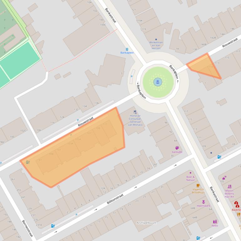 Kaart van postcodegebied 2585GZ.