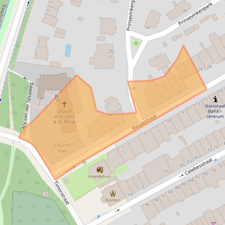 Kaart van postcodegebied 2585HA.