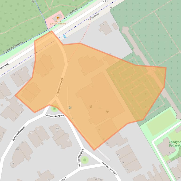 Kaart van postcodegebied 2585HK.