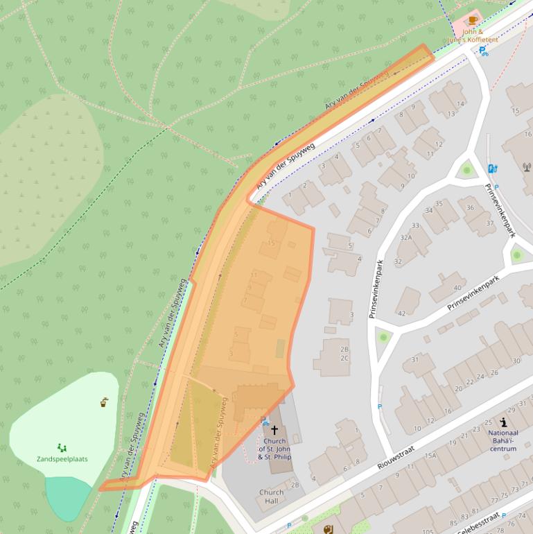 Kaart van postcodegebied 2585JA.