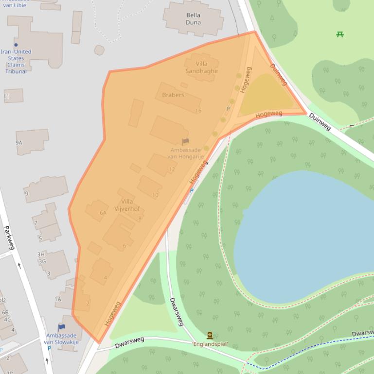 Kaart van postcodegebied 2585JD.