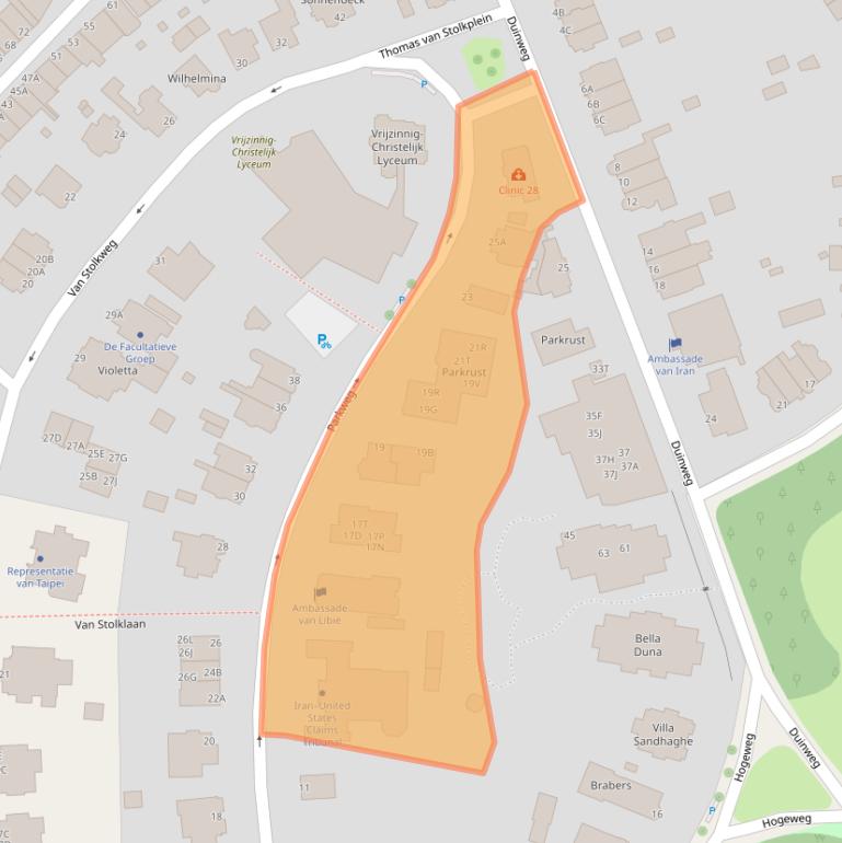 Kaart van postcodegebied 2585JH.