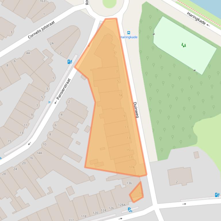 Kaart van postcodegebied 2585JT.