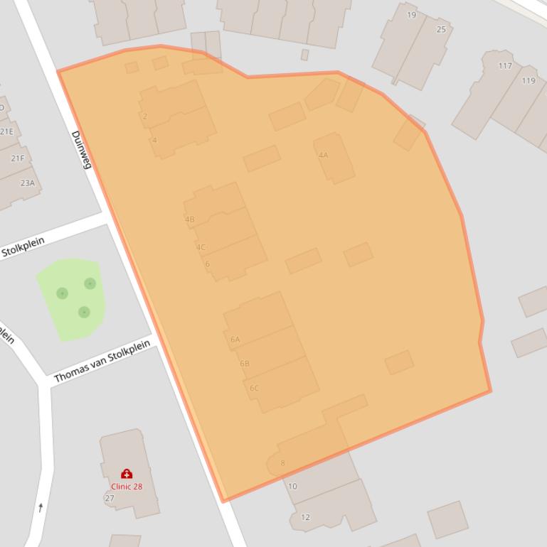 Kaart van postcodegebied 2585JW.