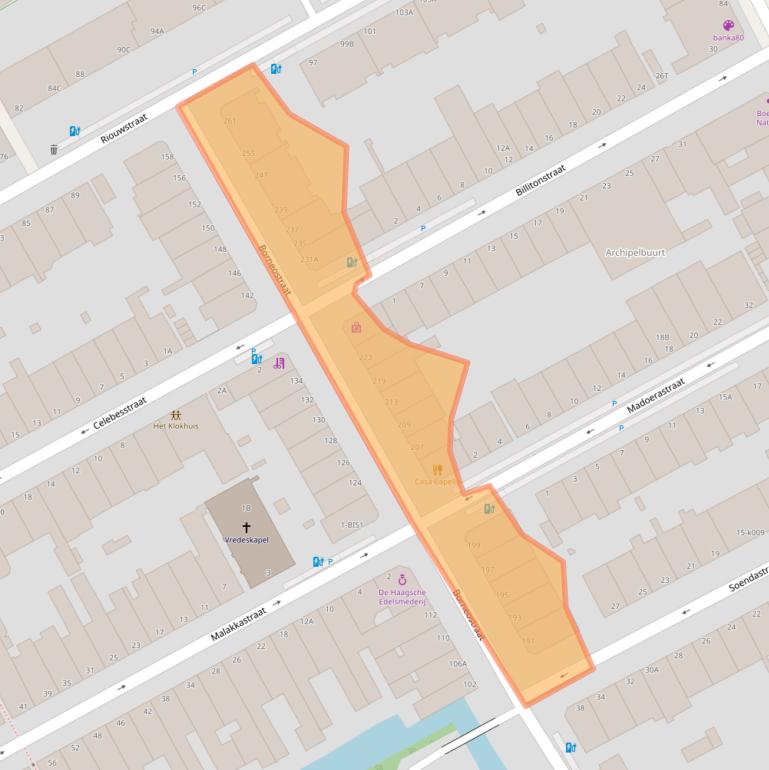 Kaart van postcodegebied 2585SC.