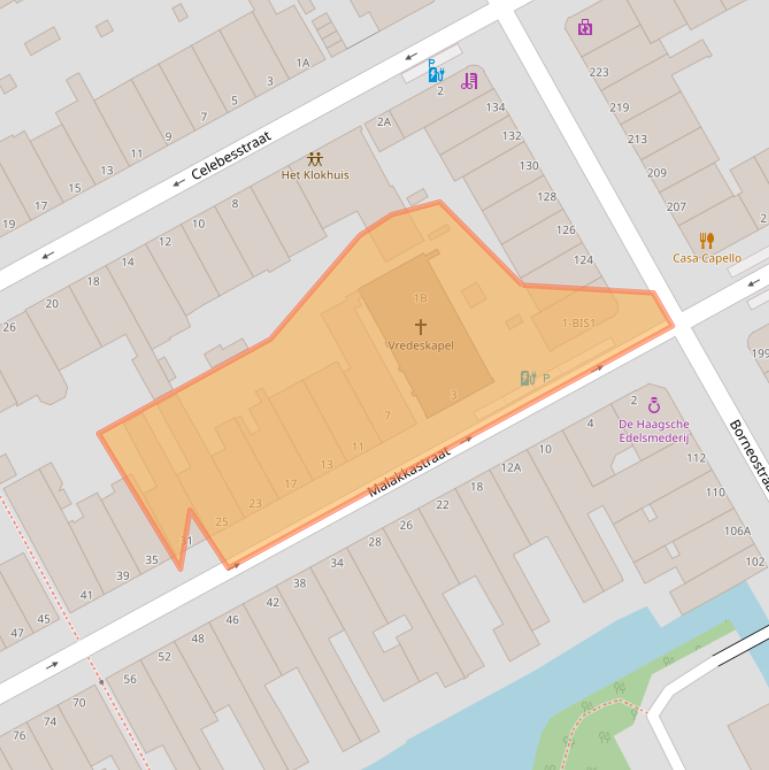 Kaart van postcodegebied 2585SG.