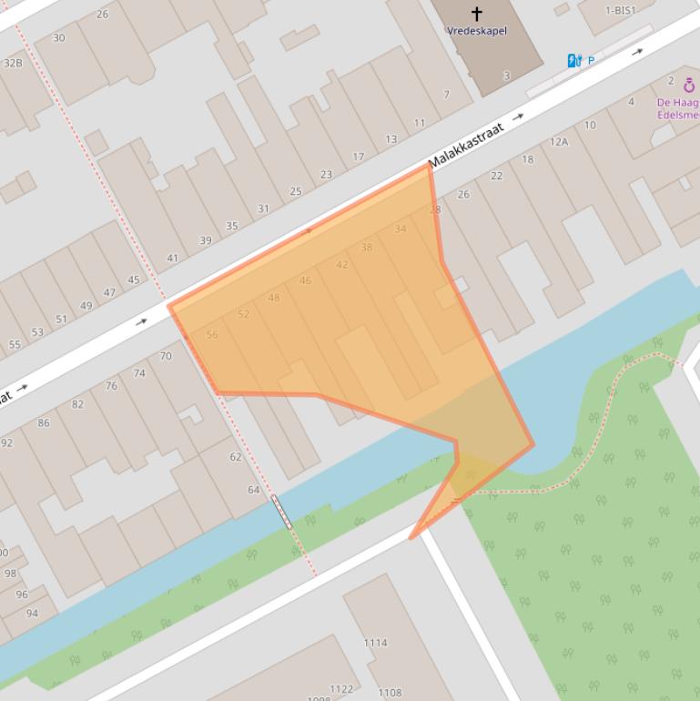 Kaart van postcodegebied 2585SP.