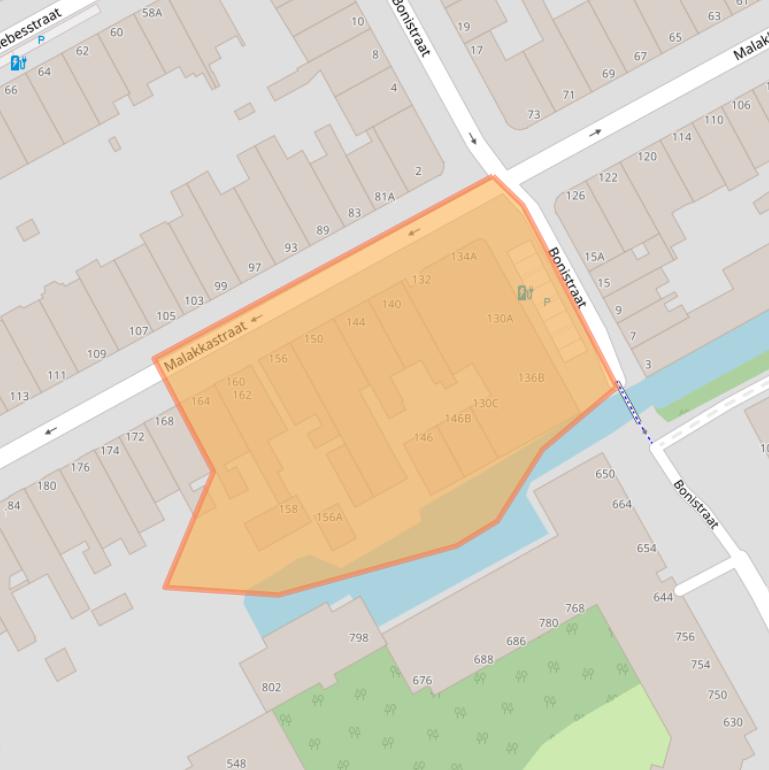 Kaart van postcodegebied 2585SV.