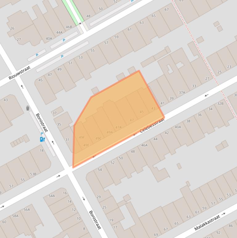 Kaart van postcodegebied 2585TD.