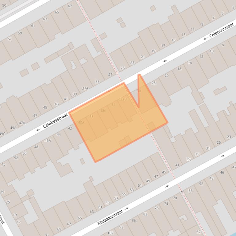 Kaart van postcodegebied 2585TK.