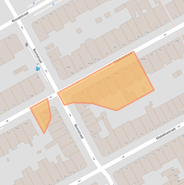 Kaart van postcodegebied 2585TL.