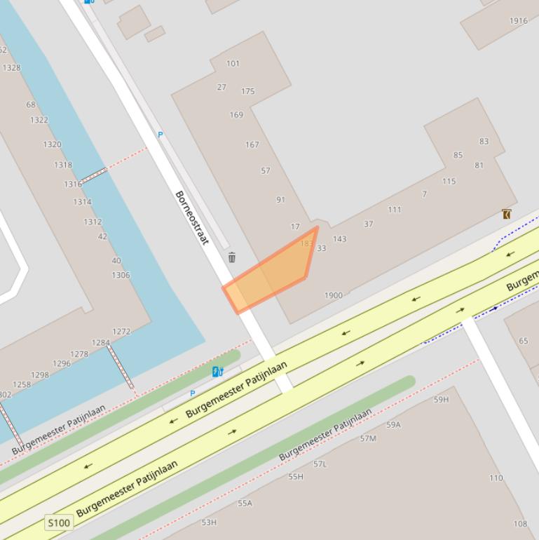 Kaart van postcodegebied 2585TT.